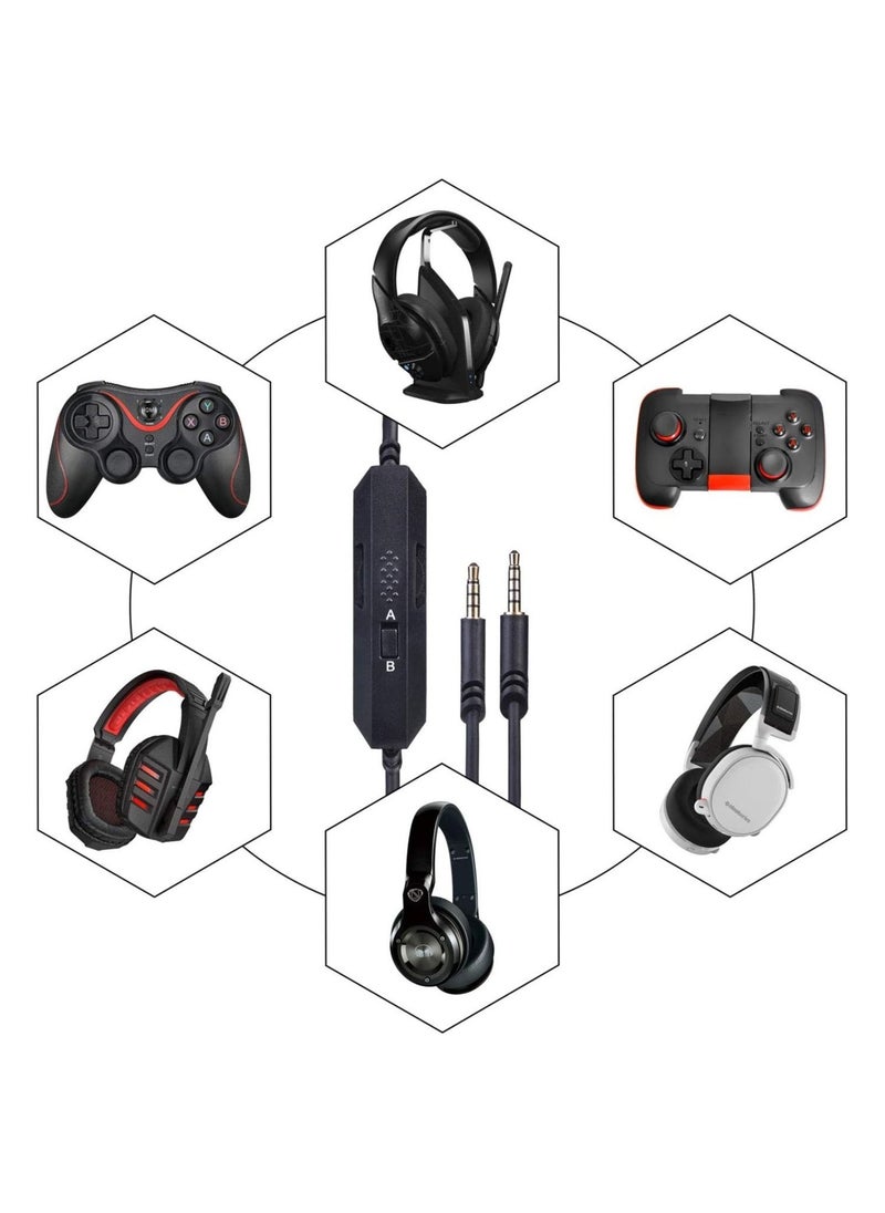 A40 a10 replacement cable inline mute volume control with microphone for astro a10/a40/a30/a50 1 m headsets cord lead compatible with xbox one play station 4 ps4 headphone audio extension cable 1m - Image 2